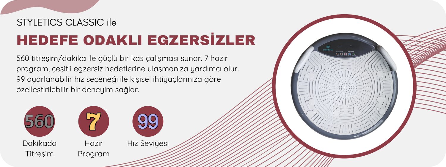 Styletics Classic 99 hız ve 7 program ile hedefe odaklı egzersiz